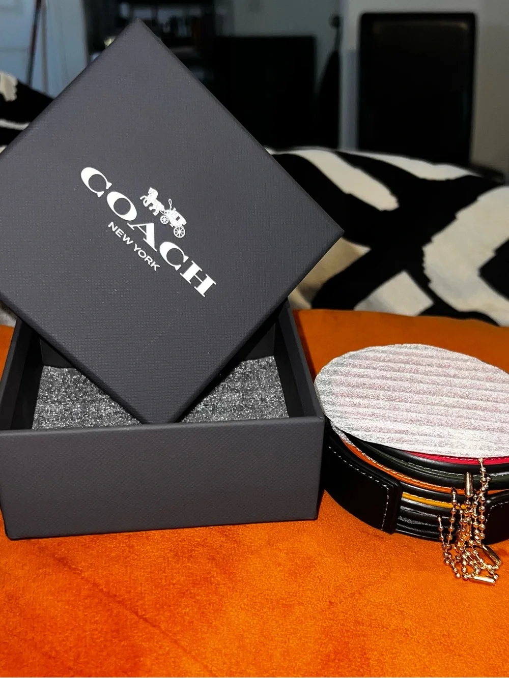 Set of 5 COACH coasters DIY charm in Black, Yellow, Orange, Red & Green